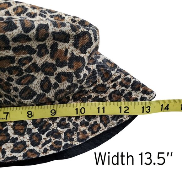 Leopard Print / Black Reversible Bucket Hat Size S - Picture 12 of 13